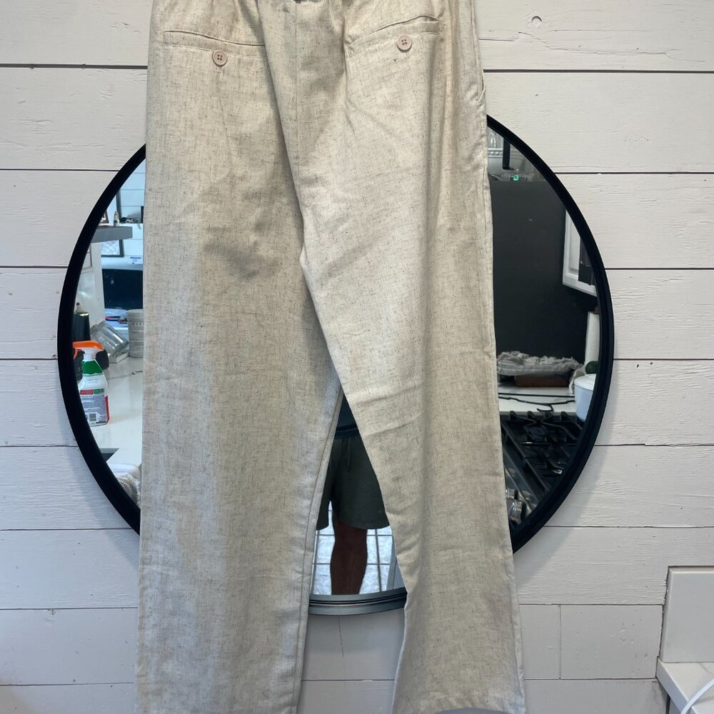 COOFANDY Men's Linen Pants  Casual Beach Summer Pants – NWT / Never Worn I Large - Picture 4 of 4